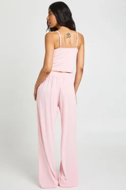 Ensemble Pyjama Grande Taille Caraco Pointelle Et Pantalon Large