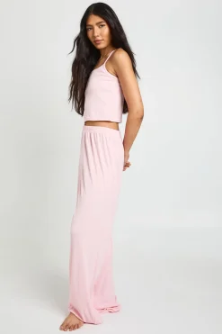 Ensemble Pyjama Grande Taille Caraco Pointelle Et Pantalon Large