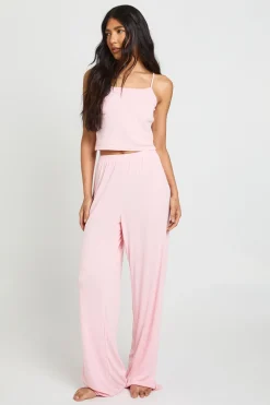 Ensemble Pyjama Grande Taille Caraco Pointelle Et Pantalon Large