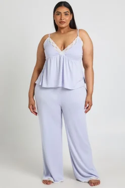 Ensemble Pyjama Grande Taille Haut Babydoll Et Pantalon