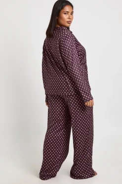 Ensemble Pyjama Grande Taille à Pois - Chemise Manches Longues et Pantalon