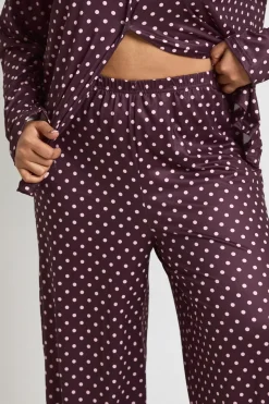 boohoo Ensemble Pyjama Grande Taille à Rayures Manches Longues & Pantalon<Femme Pyjamas