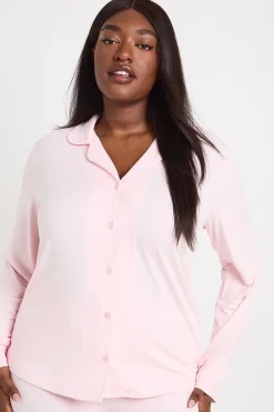 Ensemble Pyjama Grande Taille Chemise Boutonnée Et Pantalon En Tissu Doux Au Toucher