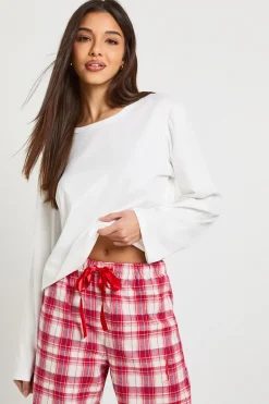 Ensemble pyjama : haut à manches longues à carreaux brossé et pantalon