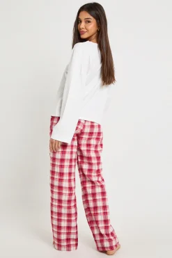 Ensemble pyjama : haut à manches longues à carreaux brossé et pantalon