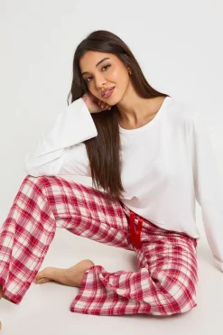 Ensemble pyjama : haut à manches longues à carreaux brossé et pantalon