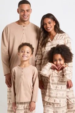 boohoo Ensemble pyjama homme et famille assorti – Haut à manches longues en molleton bébé et joggeurs avec imprimé Fairisle<Homme Vêtements Confort