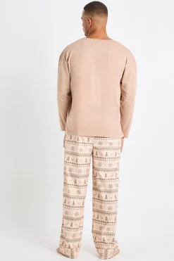 boohoo Ensemble pyjama homme et famille assorti – Haut à manches longues en molleton bébé et joggeurs avec imprimé Fairisle<Homme Vêtements Confort