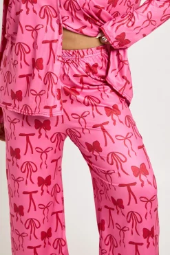 boohoo Ensemble pyjama à manches longues et pantalon à motif nœud Plus<Femme Pyjamas