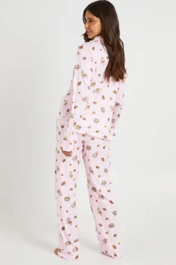 Ensemble Pyjama À Manches Longues Et Pantalon Imprimé Citrouilles Et Nœuds Automnaux