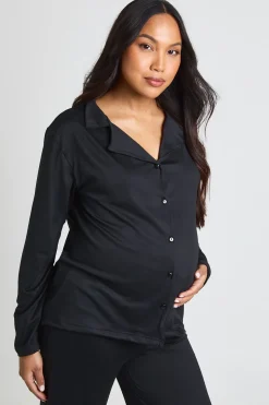 Ensemble pyjama maternité à manches longues et pantalon