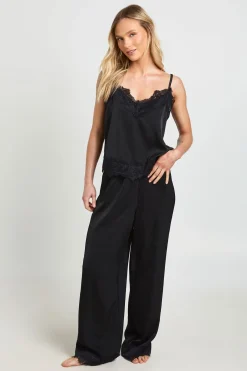 Ensemble Pyjama Petite Avec Caraco Et Pantalon À Bordure En Dentelle Cils