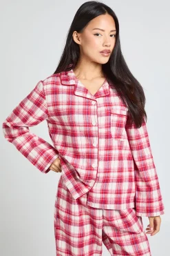boohoo Ensemble pyjama Petite Brushed Check : chemise à manches longues et pantalon<Femme Pyjamas