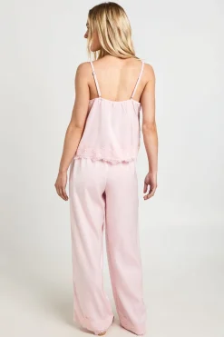 Ensemble Pyjama Petite Cami Et Pantalon Avec Bordure En Dentelle Cils