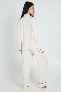 Ensemble Pyjama Petite Côtes Souples Haut Manches Longues & Pantalon