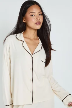 Ensemble Pyjama Petite Côtes Souples Haut Manches Longues & Pantalon