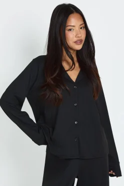 Ensemble Pyjama Petite Taille Chemise Boutonnée Et Pantalon En Tissu Doux Au Toucher
