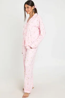 Ensemble Pyjama 3 Pièces Chemise Et Pantalon Manches Longues Imprimé Martini