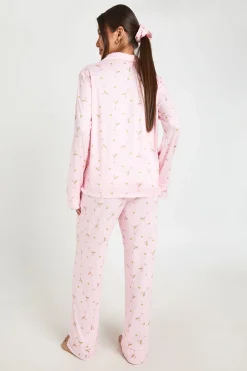 Ensemble Pyjama 3 Pièces Chemise Et Pantalon Manches Longues Imprimé Martini