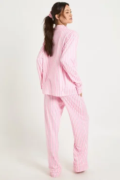 Ensemble Pyjama 3 Pièces Tall Chemise À Manches Longues Et Pantalon À Rayures Candy