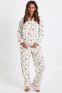 Ensemble pyjama pour femme assorti à la famille, imprimé de Noël, chemise en polaire bébé à manches longues et pantalon