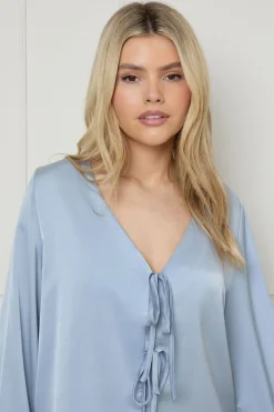 Oasis Ensemble Pyjama Satiné Coupe Large avec Bordure en Dentelle<Femme Satin Et Dentelle|Pyjamas