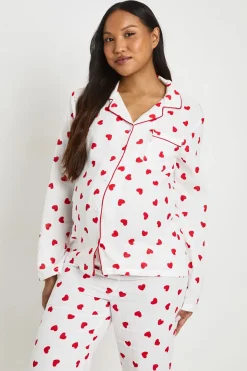 Ensemble Pyjama Tall Chemise À Manches Longues Et Pantalon En Mousseline Imprimé Cœurs