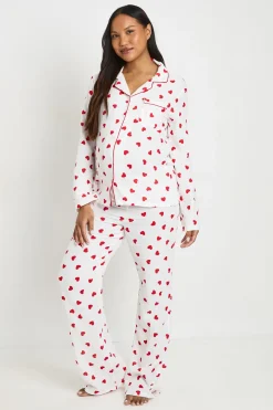 Ensemble Pyjama Tall Chemise À Manches Longues Et Pantalon En Mousseline Imprimé Cœurs