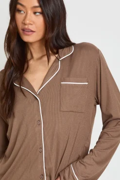 Ensemble Pyjama Tall Côtelé Doux Chemise Manches Longues & Pantalon
