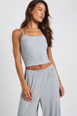 boohoo Ensemble Pyjama Tall Débardeur Pointelle Et Pantalon Large<Femme Pyjamas