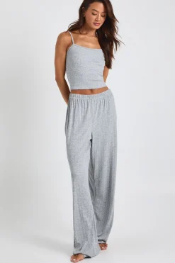 boohoo Ensemble Pyjama Tall Débardeur Pointelle Et Pantalon Large<Femme Pyjamas