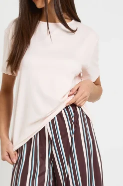 Ensemble Pyjama T-Shirt Oversize à Rayures & Pantalon