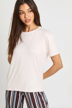 Ensemble Pyjama T-Shirt Oversize à Rayures & Pantalon