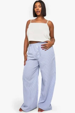 boohoo Ensemble pyjama Veste Pointelle et Pantalon à Jambes Larges<Femme Pyjamas