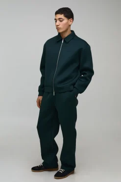 boohooMAN Ensemble Scuba Veste Harrington Coupe Régulière et Pantalon Décontracté<Homme Ensembles