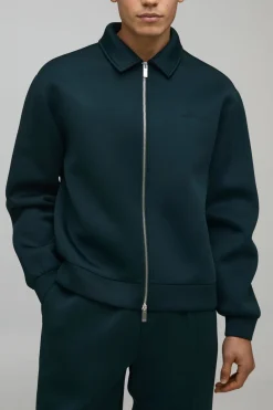 boohooMAN Ensemble Scuba Veste Harrington Coupe Régulière et Pantalon Décontracté<Homme Ensembles