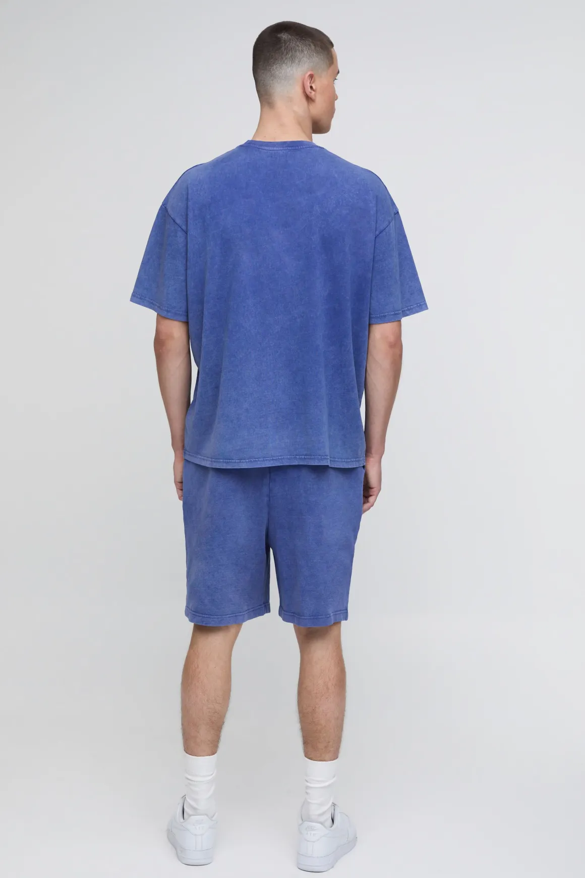 Ensemble Short Et Sweat Oversize En Molleton Délavé Imprimé Italia