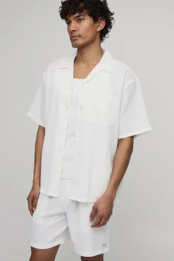 Ensemble Short À Manches Courtes Oversize Avec Short À Plis Irréguliers
