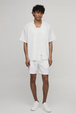 Ensemble Short À Manches Courtes Oversize Avec Short À Plis Irréguliers