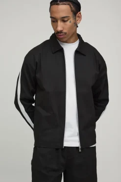 boohooMAN Ensemble Surchemise Oversize Boxy Zippée et Pantalon Balloon en Sergé avec Bandes Contrastantes<Homme Ensembles
