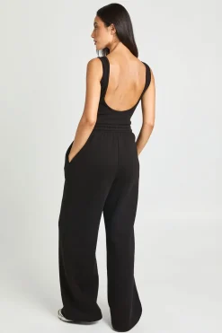 boohoo Ensemble Survêtement Body String À Encolure Dégagée Et Jogger Droit À Jambes Larges<Femme Survêtements|Survêtements