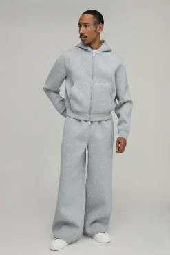 boohooMAN Ensemble Survêtement À Casynthétiqueche Scuba Coupe Raccourcie Et Jogger Large<Homme Survêtements