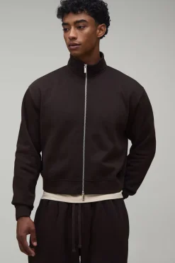 Ensemble Survêtement Col Montant Zippé Raccourci Oversize Et Jogging Large