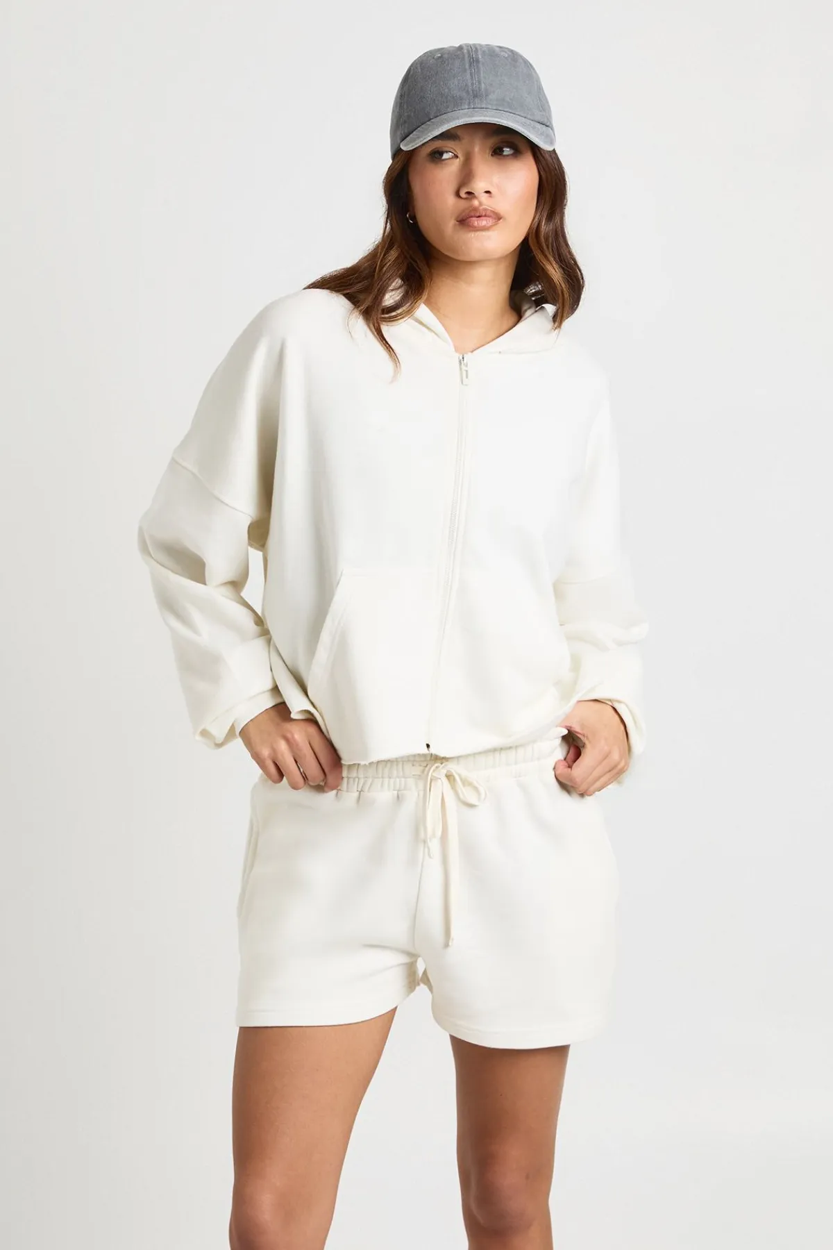 boohoo Ensemble Survêtement Court Effet Délavé À Ourlets Bruts<Femme Survêtements|Survêtements