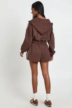boohoo Ensemble Survêtement Court 3 Pièces À Casynthétiqueche Zippé Avec Bandes Contrastées<Femme Survêtements|Survêtements