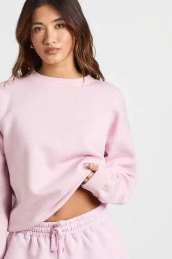 Ensemble Survêtement Court Sweat Col Rond Effet Délavé