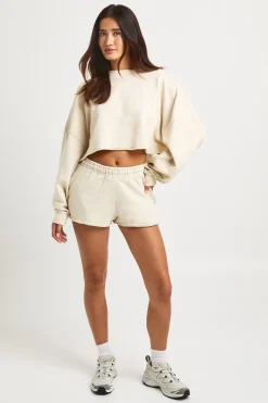 boohoo Ensemble Survêtement Court Sweat Col Henley<Femme Survêtements|Survêtements
