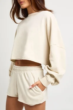 boohoo Ensemble Survêtement Court Sweat Col Henley<Femme Survêtements|Survêtements