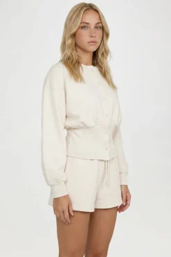 Ensemble Survêtement Court Sweat Boutonné Taille Cintrée