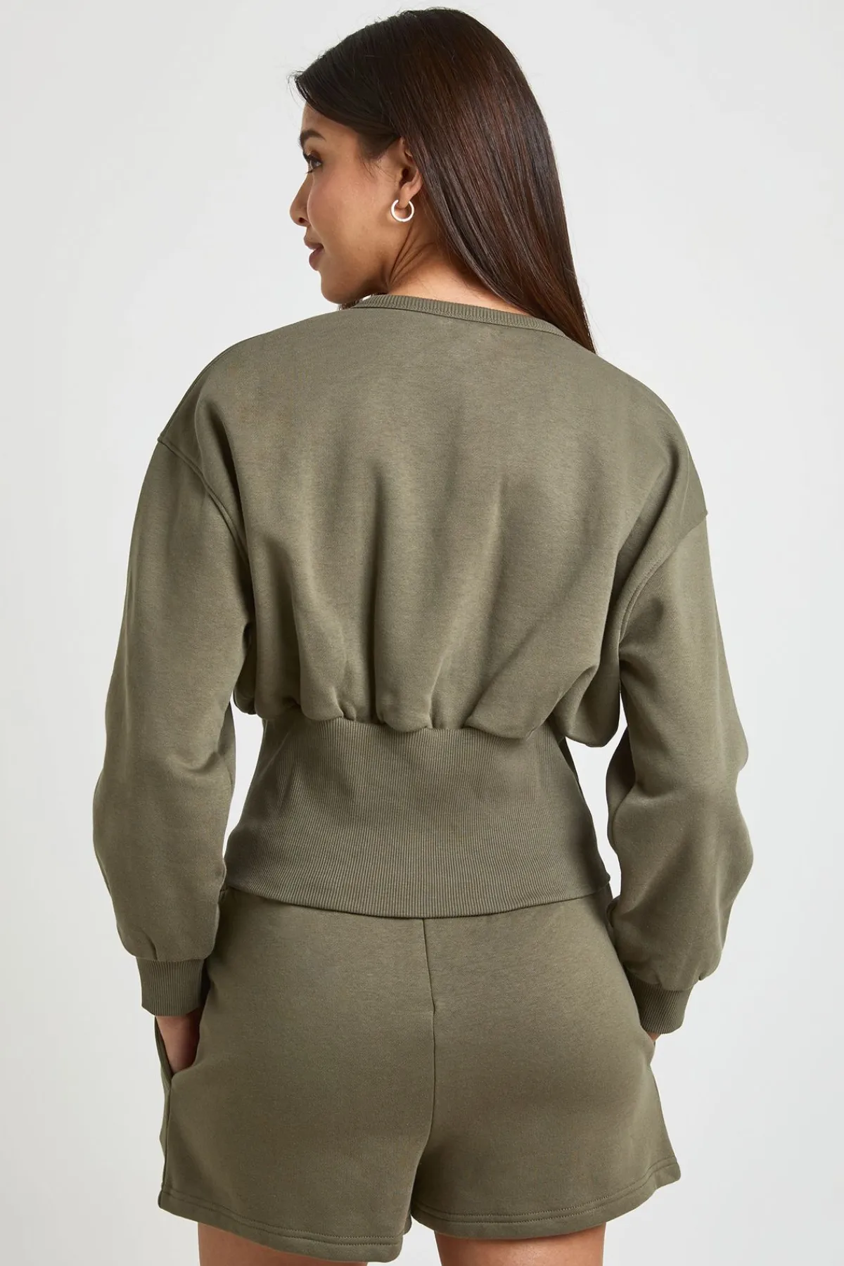 boohoo Ensemble Survêtement Court Sweat Boutonné Taille Cintrée<Femme Survêtements|Survêtements